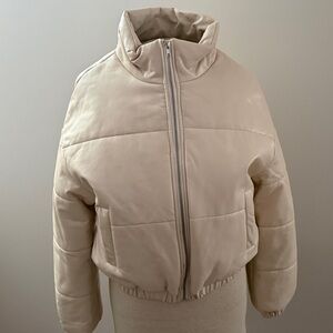 Paper Crane Cream Puffer Jacket